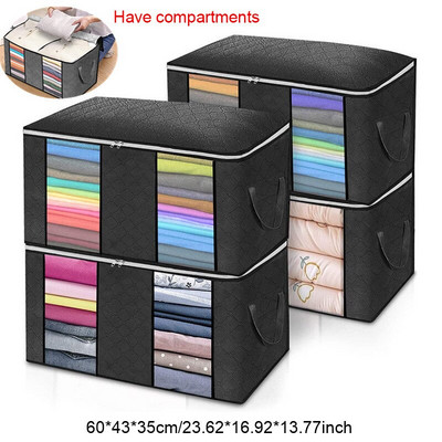 4 db nagy kapacitású összecsukható ruhák paplan tároló táska párna takaró porálló gardrób szekrény szekrény szervező mozgatható tasak tartozék