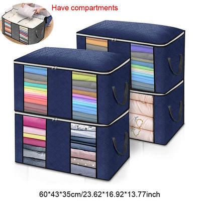 4 db nagy kapacitású összecsukható ruhák paplan tároló táska párna takaró porálló gardrób szekrény szekrény szervező mozgatható tasak tartozék