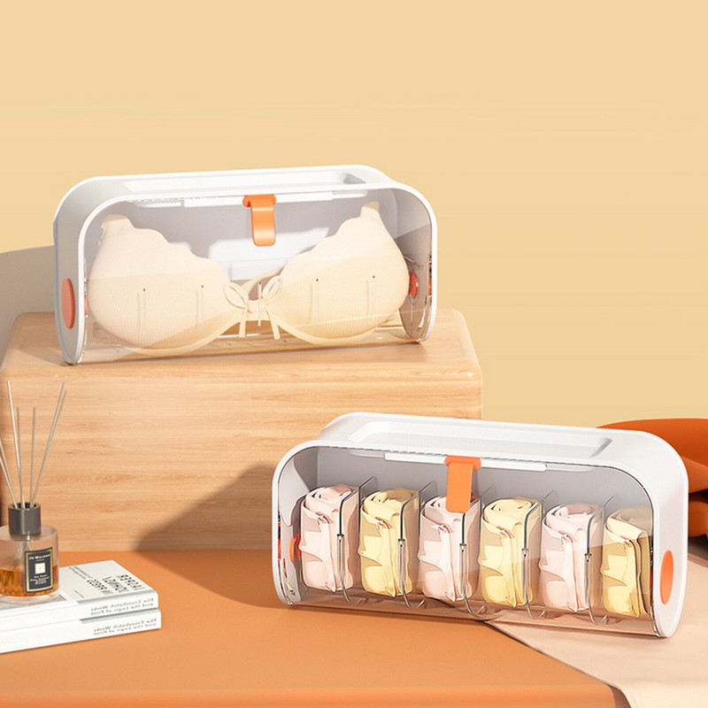 Fali fehérnemű tároló doboz polccal bugyi zokni melltartó rendszerező falra akasztó 6 cellás levehető átlátszó tároló rendszer