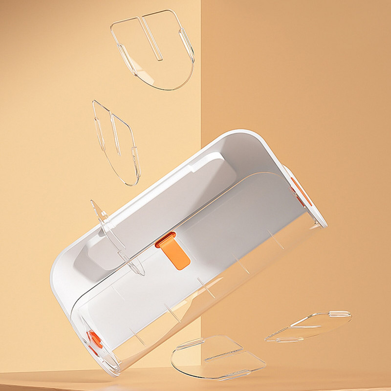 Fali fehérnemű tároló doboz polccal bugyi zokni melltartó rendszerező falra akasztó 6 cellás levehető átlátszó tároló rendszer