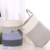 Organizator de coșuri de rufe de mare capacitate Coș de depozitare țesut manual Coș de frânghie de bumbac Articole diverse Sufragerie Dormitor Coș de frânghie pentru jucării