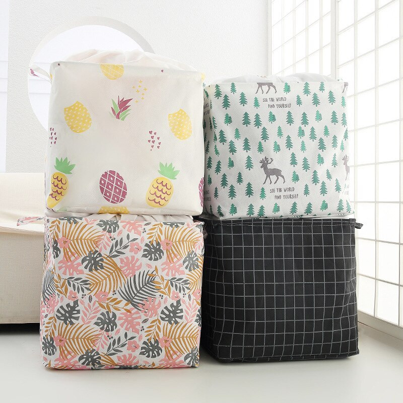 100 literes tárolótáska megerősített fogantyúval, nem szőtt anyagból, beépített rögzítő kerettel porálló, nagy kapacitású ruhaszervező csepphajó