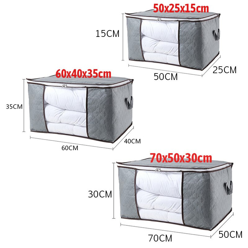 1/4 buc. Geantă de depozitare nețesută de uz casnic, pliabilă, compactă, cutie de îmbrăcăminte, cuverturi, pături pentru economisirea spațiului acasă
