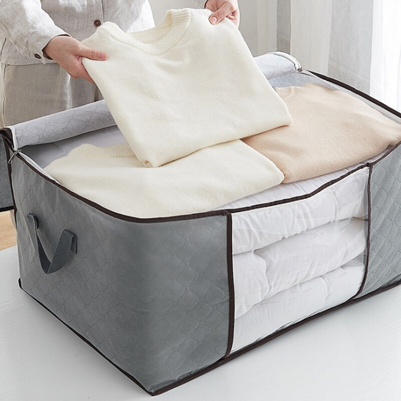 1/4 buc. Geantă de depozitare nețesută de uz casnic, pliabilă, compactă, cutie de îmbrăcăminte, cuverturi, pături pentru economisirea spațiului acasă