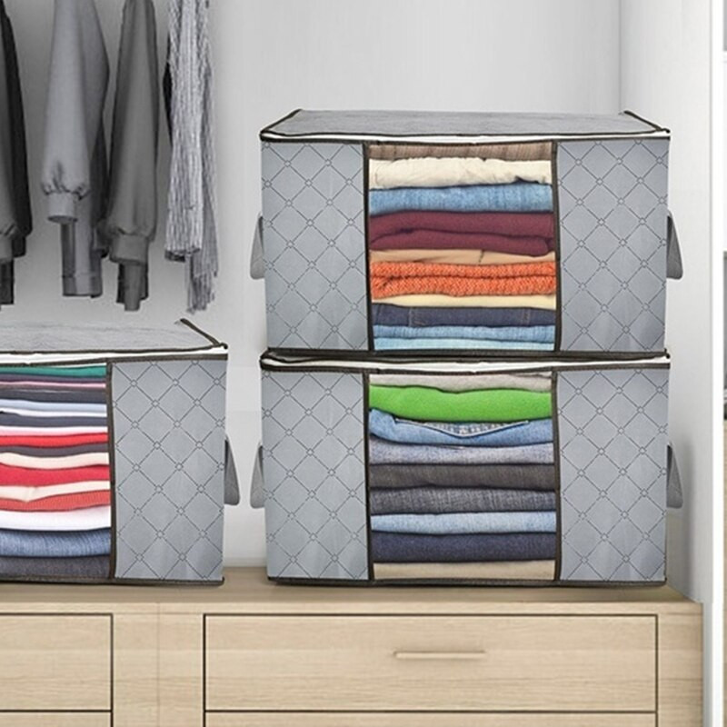 1/4 buc. Geantă de depozitare nețesută de uz casnic, pliabilă, compactă, cutie de îmbrăcăminte, cuverturi, pături pentru economisirea spațiului acasă