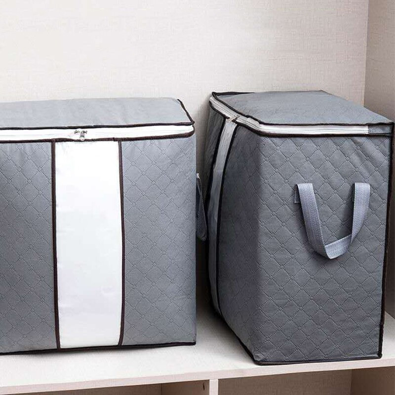 1/4 buc. Geantă de depozitare nețesută de uz casnic, pliabilă, compactă, cutie de îmbrăcăminte, cuverturi, pături pentru economisirea spațiului acasă