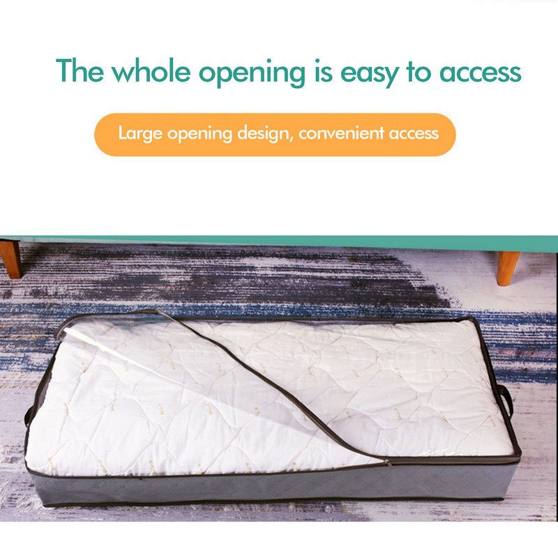 Nagy kapacitású ruhatároló táska Porálló paplanrendező átlátszó ablakkal, összecsukható nem szőtt ruhák otthoni ágy alatti fiók