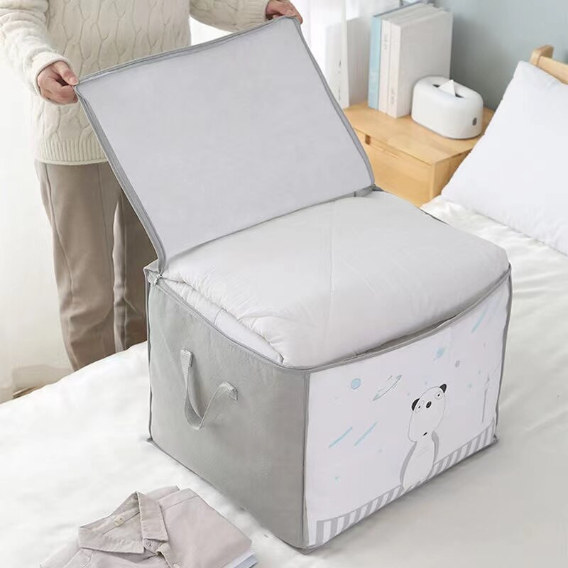 Lielas ietilpības segas uzglabāšanas soma Putekļu necaurlaidīgs salokāms skapis Drēbju organizatora soma Mājas skapis Sega Spilvenu organizatora soma