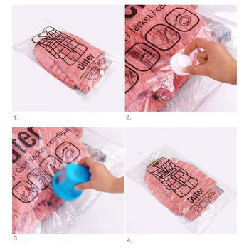 HHYUKIMI Страничен цип Висяща вакуумна чанта за съхранение Гардероб Спестяване на пространство Органайзер Държачи Анти-прах и влага Чанти Опаковка за дрехи