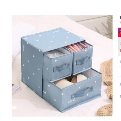 Organizator Sertar Cutie Depozitare Pânză Cu Capac Dulap Lenjerie Intima Geanta 3 Grile