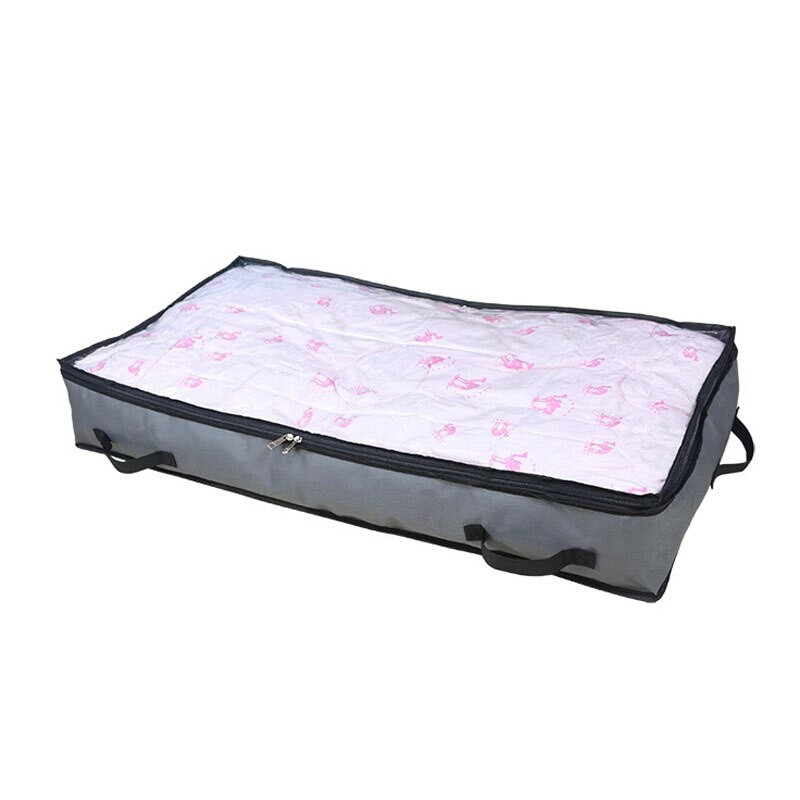 100*50*15cm paplanrendező Oxford vászon tárolótáska átlátszó ablak ágy alatti ágyneműtartó konténer szekrény poggyász csomagtartó