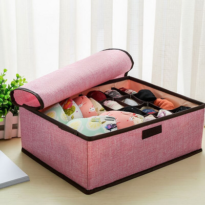 Jednobojna kutija za pohranu donjeg rublja Grudnjaci Gaćice Čarape Kutija otporna na prašinu Sklopiva kutija za pohranjivanje posteljine s odjeljcima