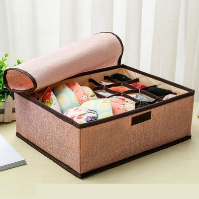 Jednobojna kutija za pohranu donjeg rublja Grudnjaci Gaćice Čarape Kutija otporna na prašinu Sklopiva kutija za pohranjivanje posteljine s odjeljcima