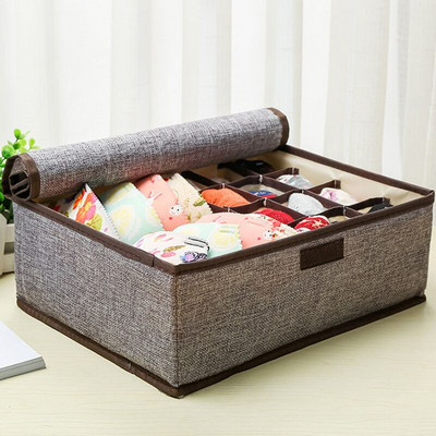 Jednobojna kutija za pohranu donjeg rublja Grudnjaci Gaćice Čarape Kutija otporna na prašinu Sklopiva kutija za pohranjivanje posteljine s odjeljcima