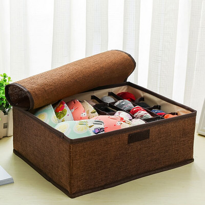 Jednobojna kutija za pohranu donjeg rublja Grudnjaci Gaćice Čarape Kutija otporna na prašinu Sklopiva kutija za pohranjivanje posteljine s odjeljcima