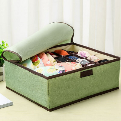 Jednobojna kutija za pohranu donjeg rublja Grudnjaci Gaćice Čarape Kutija otporna na prašinu Sklopiva kutija za pohranjivanje posteljine s odjeljcima