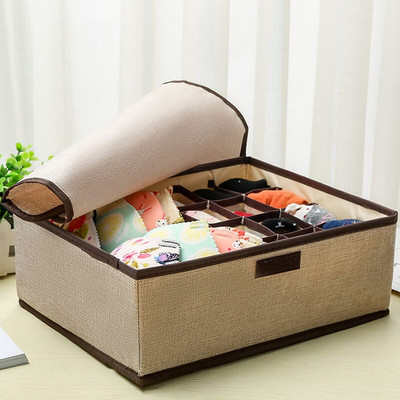 Jednobojna kutija za pohranu donjeg rublja Grudnjaci Gaćice Čarape Kutija otporna na prašinu Sklopiva kutija za pohranjivanje posteljine s odjeljcima