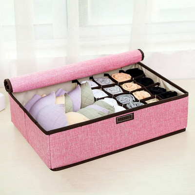 Jednobojna kutija za pohranu donjeg rublja Grudnjaci Gaćice Čarape Kutija otporna na prašinu Sklopiva kutija za pohranjivanje posteljine s odjeljcima