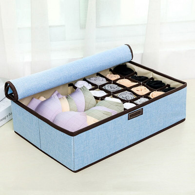 Jednobojna kutija za pohranu donjeg rublja Grudnjaci Gaćice Čarape Kutija otporna na prašinu Sklopiva kutija za pohranjivanje posteljine s odjeljcima