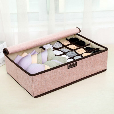 Jednobojna kutija za pohranu donjeg rublja Grudnjaci Gaćice Čarape Kutija otporna na prašinu Sklopiva kutija za pohranjivanje posteljine s odjeljcima