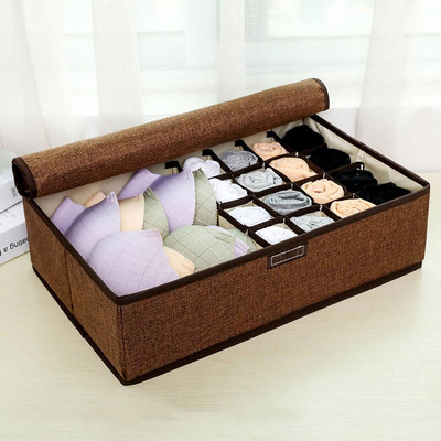Jednobojna kutija za pohranu donjeg rublja Grudnjaci Gaćice Čarape Kutija otporna na prašinu Sklopiva kutija za pohranjivanje posteljine s odjeljcima