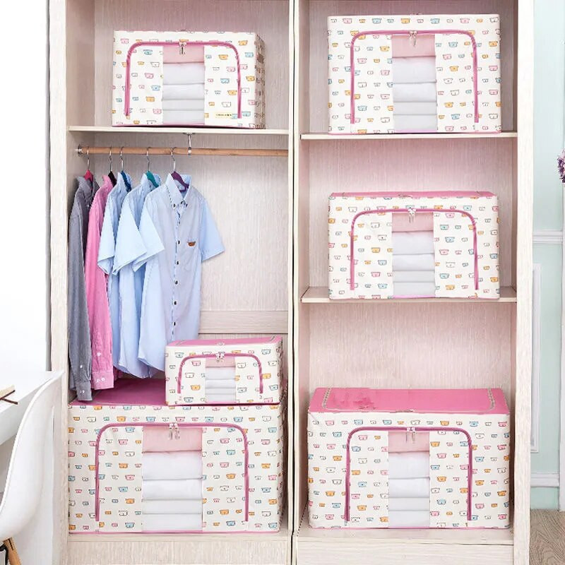 Ruhák Paplan tárolótáska Nagy kapacitású szervezőtáska Összecsukható baba egyéb kiegészítők befejező doboz Rajzfilm mozgó poggyászcsomagoló táska