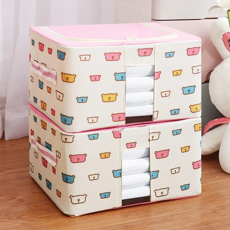 Ruhák Paplan tárolótáska Nagy kapacitású szervezőtáska Összecsukható baba egyéb kiegészítők befejező doboz Rajzfilm mozgó poggyászcsomagoló táska