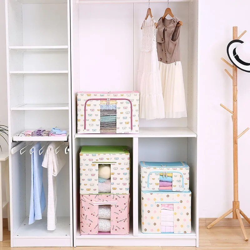 Ruhák Paplan tárolótáska Nagy kapacitású szervezőtáska Összecsukható baba egyéb kiegészítők befejező doboz Rajzfilm mozgó poggyászcsomagoló táska