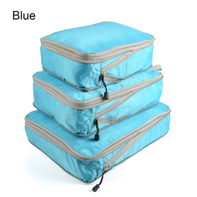 3db/Szett Utazási tárolótáskák ruhákhoz Rendezett Szervező Ruhásszekrény Bőrönd Tasak Utazási Szervező Táska Tok Cipők Csomagolás Kocka táska