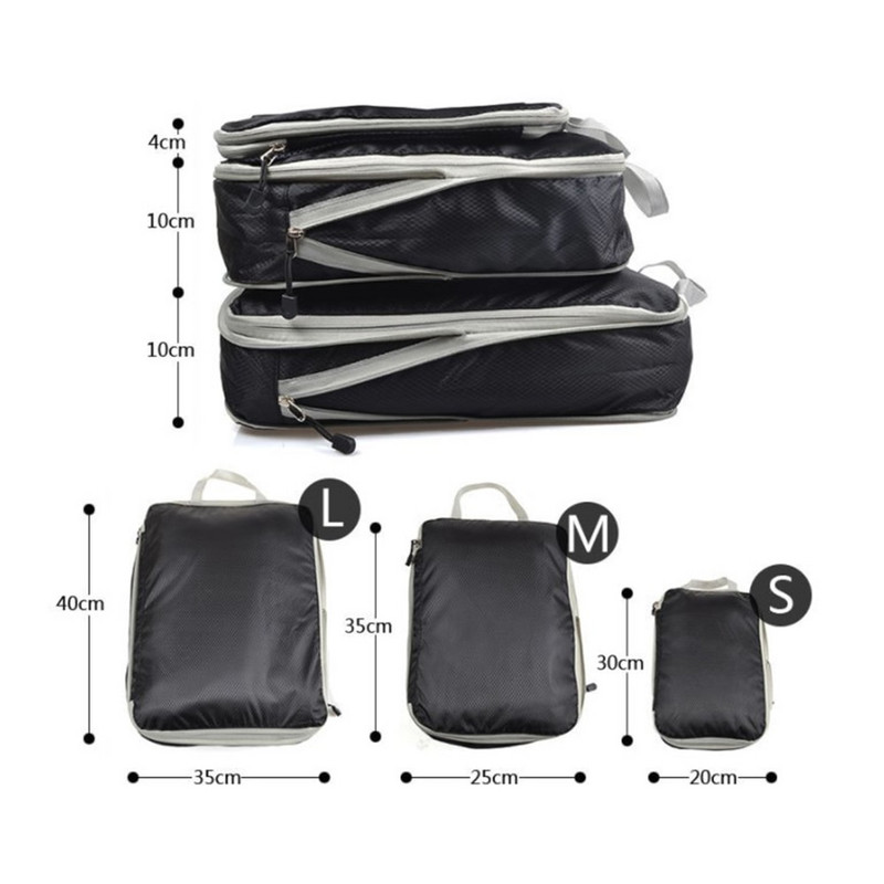 3db/Szett Utazási tárolótáskák ruhákhoz Rendezett Szervező Ruhásszekrény Bőrönd Tasak Utazási Szervező Táska Tok Cipők Csomagolás Kocka táska