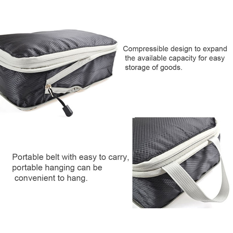 3db/Szett Utazási tárolótáskák ruhákhoz Rendezett Szervező Ruhásszekrény Bőrönd Tasak Utazási Szervező Táska Tok Cipők Csomagolás Kocka táska