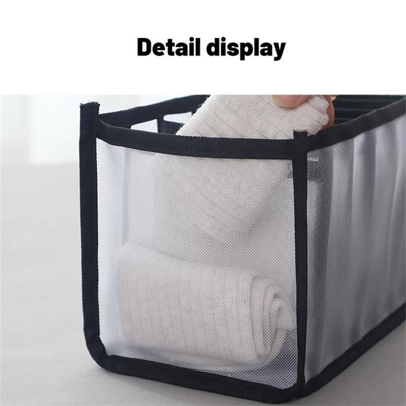 7 tinklelių apatinių drabužių laikymo dėžė Moteriškos kojinės Drabužių spinta Stalčių tipo liemenėlė Apatiniai drabužiai sustorėjusios tinklelio pakavimo dėžutės tinklelis