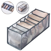 Cutie de depozitare pentru lenjerie de corp pliabilă cu 7 compartimente gri, sertar din nailon, organizator pentru sutien pentru dormitor, geantă din plasă respirabilă