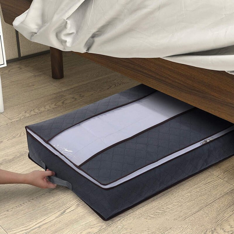 Mcao Large ágy alatti tárolótáskák Ruhatárolók Átlátszó ablak Erősített fogantyúk Összecsukható téglalap alakú szekrényrendezők TJ3651