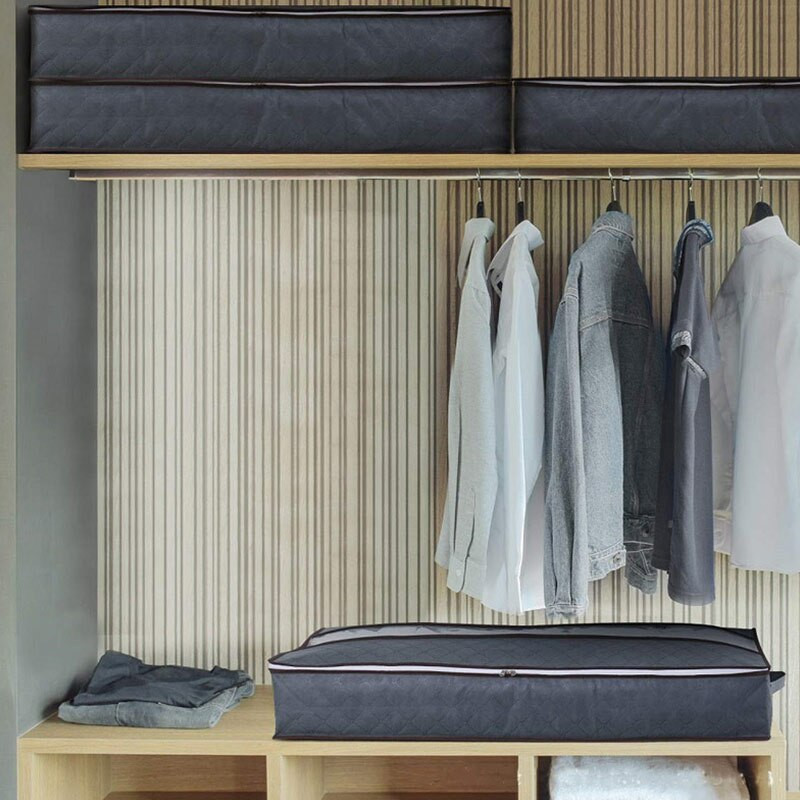 Mcao Large ágy alatti tárolótáskák Ruhatárolók Átlátszó ablak Erősített fogantyúk Összecsukható téglalap alakú szekrényrendezők TJ3651