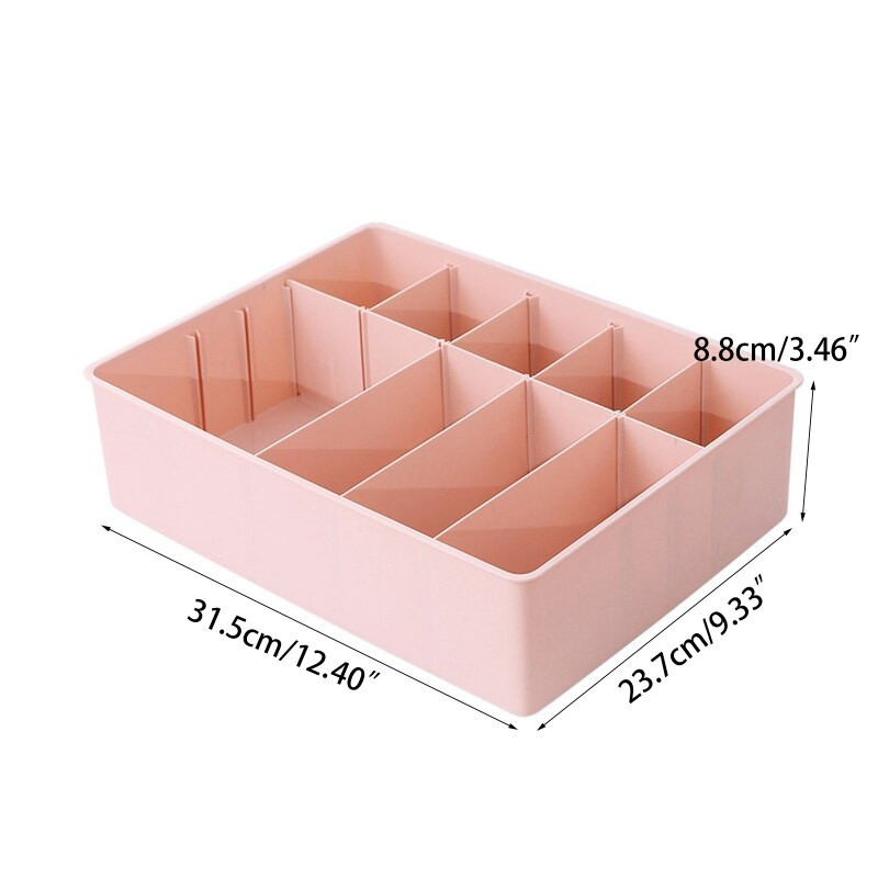 Cutie de depozitare cu grile 1/10/15 Organizator de dulap cu sertar împărțit din plastic pentru lenjerie
