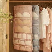 Ruhásszekrényhez Összecsukható fehérnemű Szervező Nyakkendők Zokni melltartó fogas Akasztó Kétoldalas akasztós táska Hálós zseb