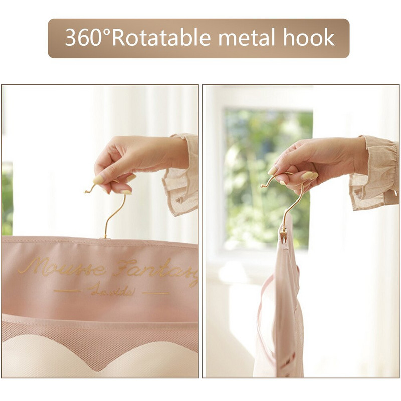 Ruhásszekrényhez Összecsukható fehérnemű Szervező Nyakkendők Zokni melltartó fogas Akasztó Kétoldalas akasztós táska Hálós zseb