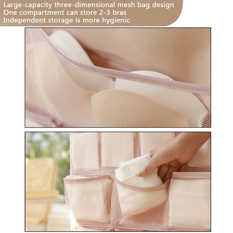 Ruhásszekrényhez Összecsukható fehérnemű Szervező Nyakkendők Zokni melltartó fogas Akasztó Kétoldalas akasztós táska Hálós zseb