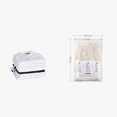 Ruhatároló Vákuumos táska szeleppel Nincs szükség szivattyúra Átlátszó összecsukható, összenyomott rendező Utazási nagy vákuumzsákok Pecsét csomag