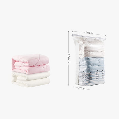 Ruhatároló Vákuumos táska szeleppel Nincs szükség szivattyúra Átlátszó összecsukható, összenyomott rendező Utazási nagy vákuumzsákok Pecsét csomag