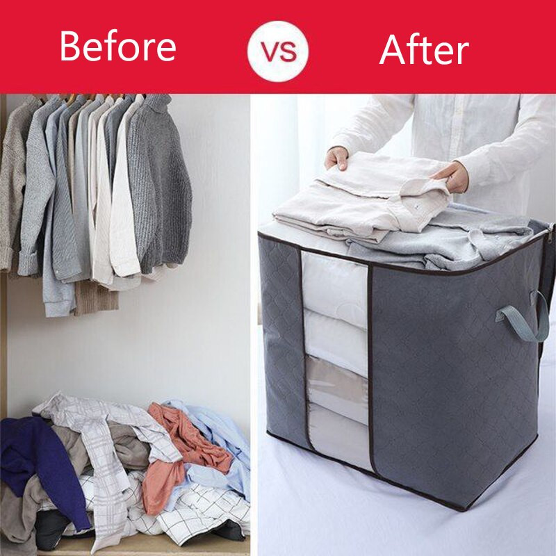 1/2/3/4 db szett Összecsukható takaró tárolótáska háztartási ruházati tároló doboz porálló paplan tároló