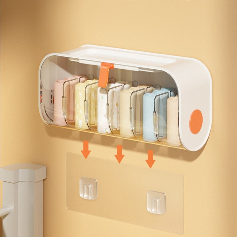 Falra szerelhető fehérnemű tároló doboz zokni bugyi tároló rendszerező 6 cellás állítható kivehető otthoni fiókos szekrény tároló doboz