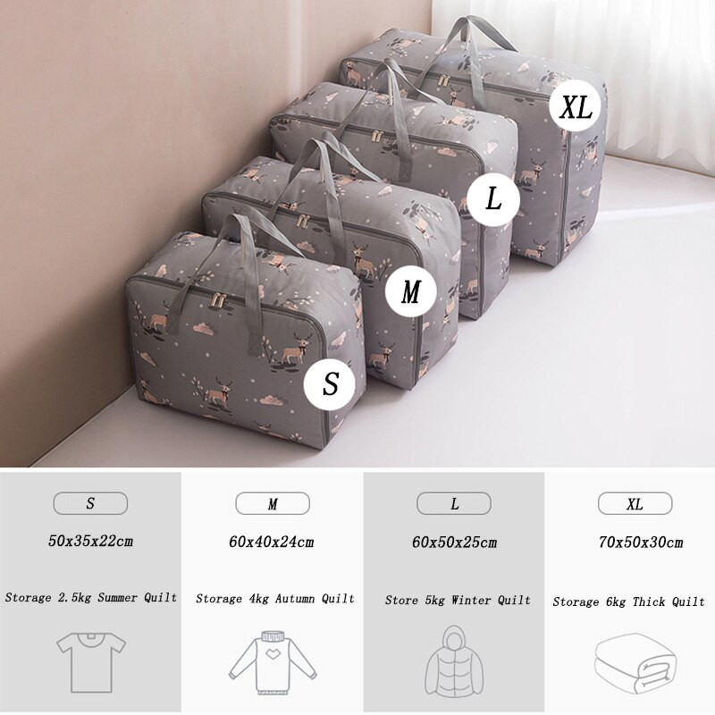 Pătură tipărită haine Genți de depozitare pliabile Pilotă pliabilă Pilota Saci rezistente la praf Dulap Depozitare de călătorie Organizator rezistent la umiditate