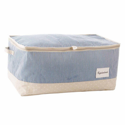 Medvilninis lininis užtrauktukas su užtrauktuku, laikymo krepšelio dėžės konteinerio dėžutės organizatorius didelis po lova antklodė megztinio laikymo krepšys