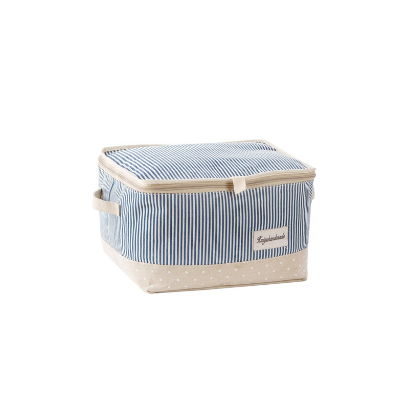 Medvilninis lininis užtrauktukas su užtrauktuku, laikymo krepšelio dėžės konteinerio dėžutės organizatorius didelis po lova antklodė megztinio laikymo krepšys