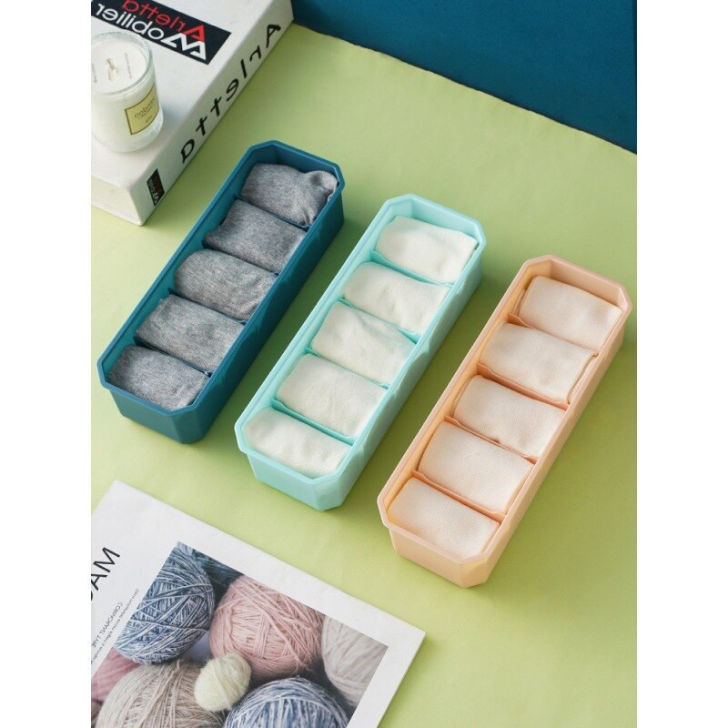 Tároló doboz háztartási fehérnemű zokni tároló befejező gardrób fiók alsónemű műanyag befejező doboz