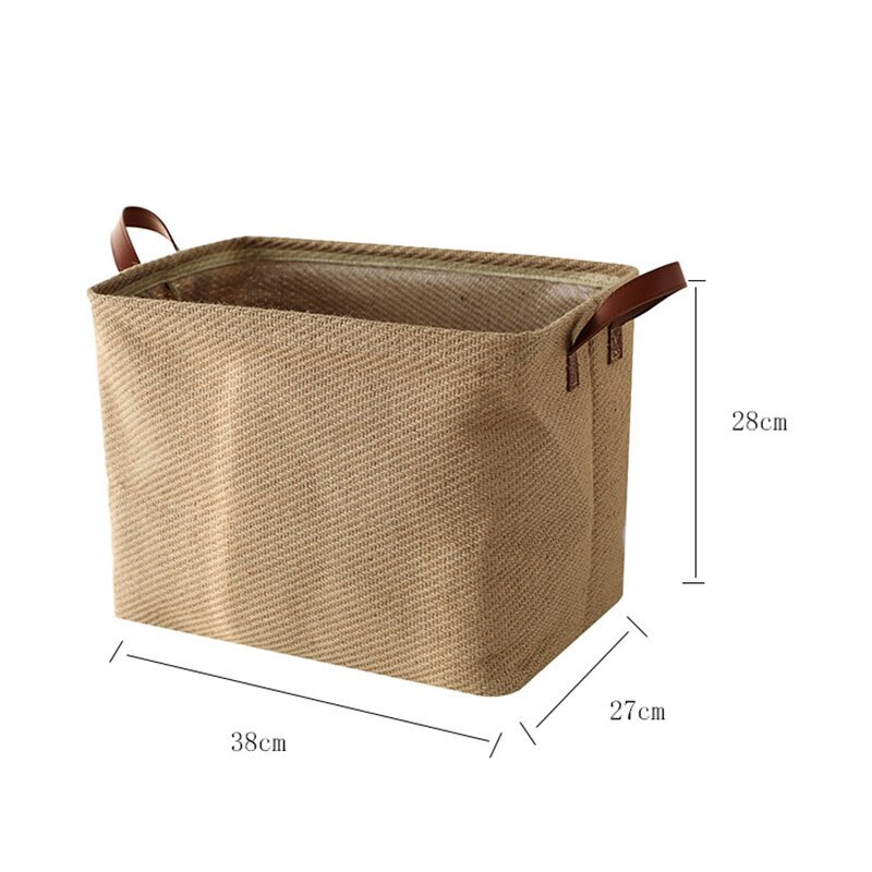Košara za pohranu odjeće od tkanine od jute u europskom stilu Jednostavna košara za pohranu garderobe Sklopiva kutija za pohranu sitnica Kućna pohrana knjiga