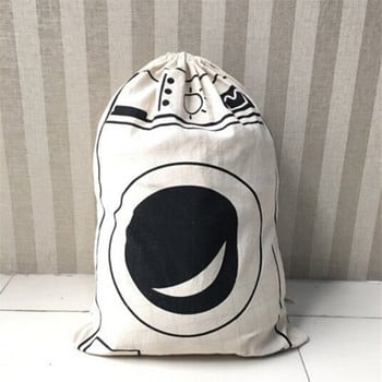 Ριγέ ζωικό σχέδιο Βαμβακερή τσάντα πλυντηρίου Μεγάλο κορδόνι δέσμης βρώμικων ρούχων Debris Standing Bucket Pouch Organizer 46*42cm