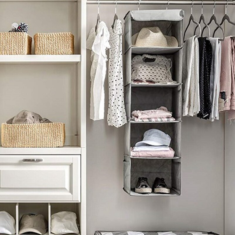 Durų tvarkyklė 5 kišenės Sulankstoma pakabinama tvarkyklė Spinta Durų tvarkyklė Pakabinamas laikymo krepšys Vaikų spinta